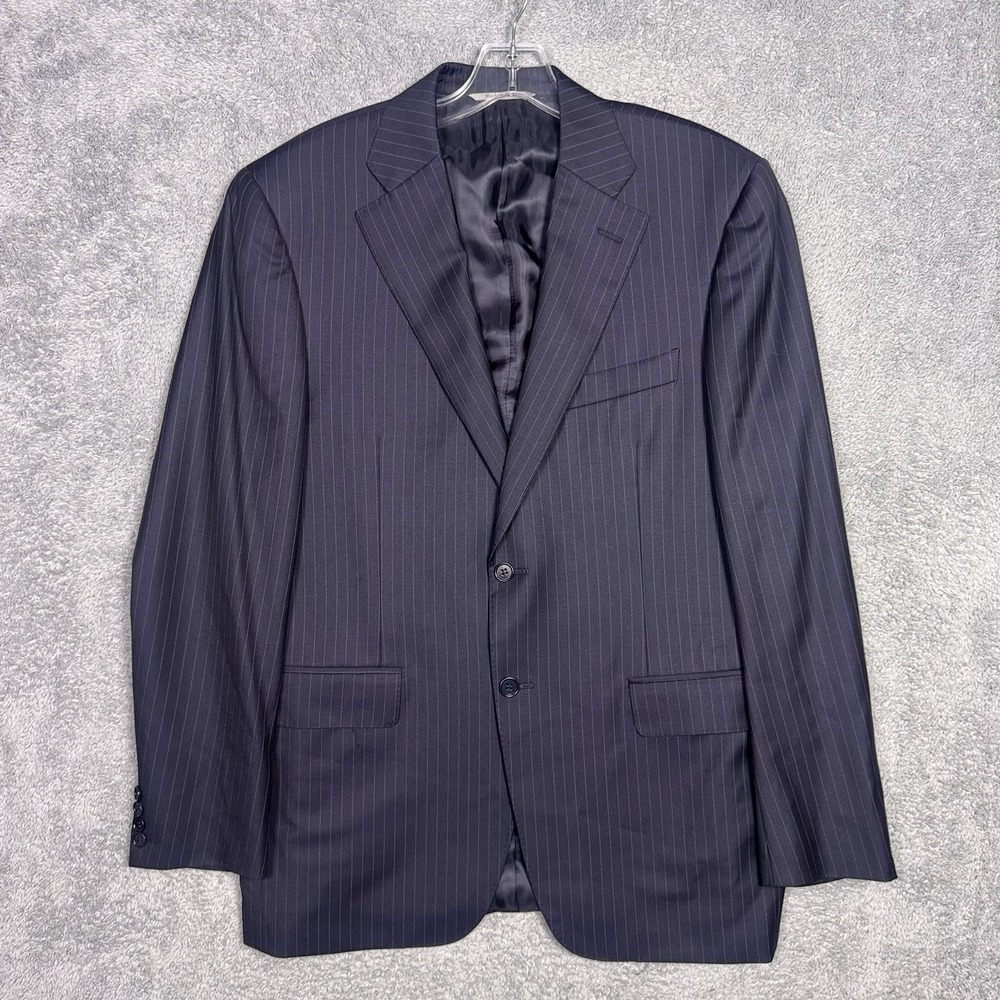 Canali 1934 Blazer Men's EU 50R Chest 42" Wool Suit Jacket Academia Italy Stripe